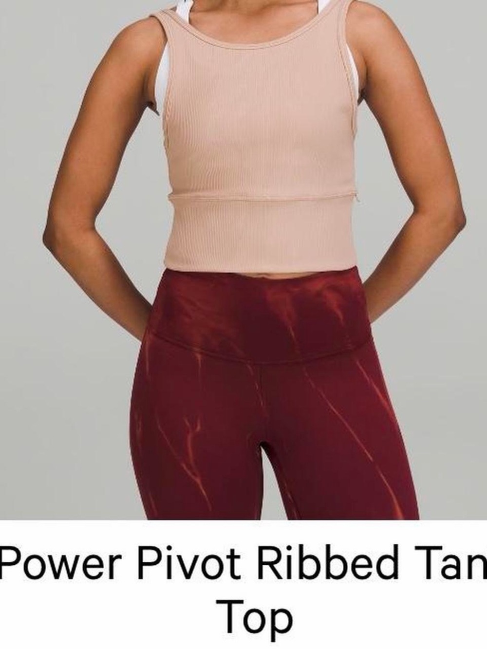 lululemon athletica Ribbed Cropped Tank in Beige